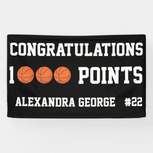 Banderoles Joueur marqueur de 1000 points de carrière de bask