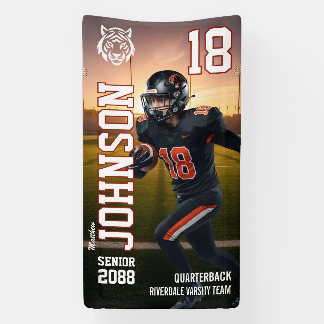 Banderoles Joueur Photo Joueur de football senior Cérémonie d (Verticale)