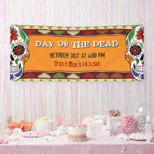 Banderoles Jour d'Halloween mexicain du crâne de sucre mort