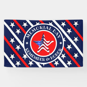 Banderoles Jour du Souvenir Étoiles et Bandes Drapeau América
