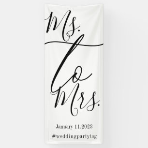 Banderoles Journée de mariage simple script grand