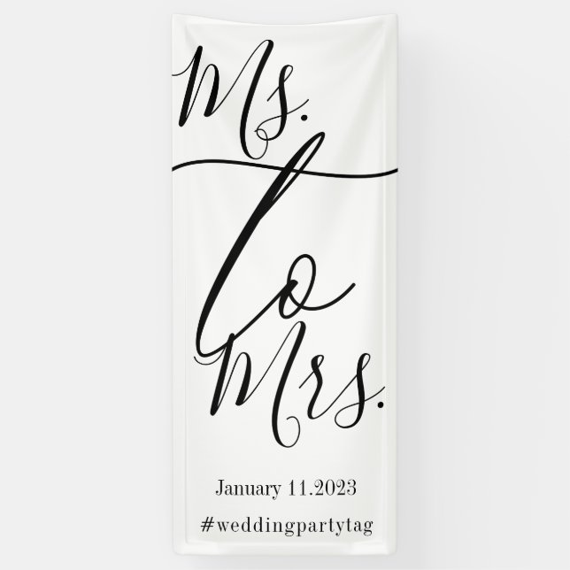 Banderoles Journée de mariage simple script grand (Vertical)