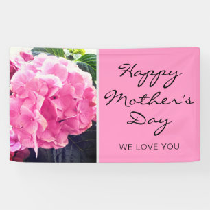 Banderoles Joyeuse Fête des Mères Script Rose Floral Nous t