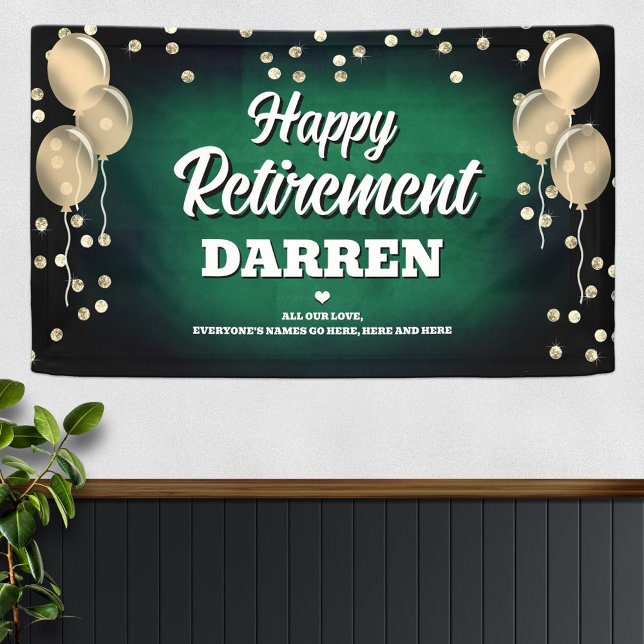 Banderoles Joyeuse retraite verte et or  (Créateur téléchargé)