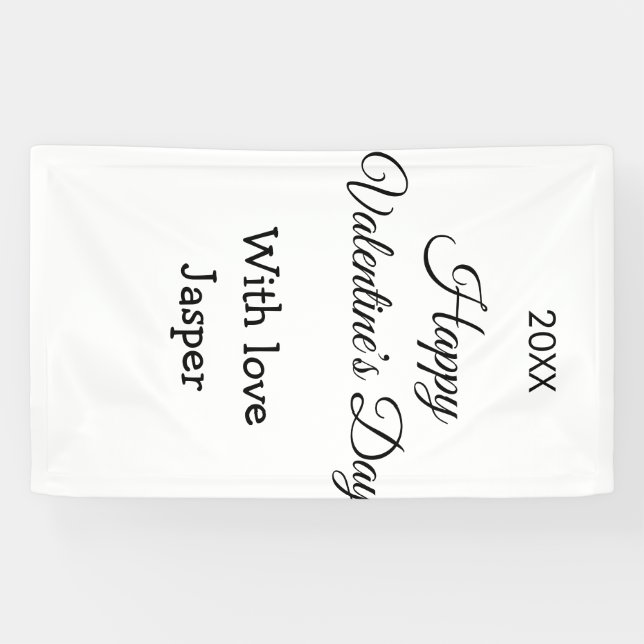 Banderoles Joyeuse Saint-Valentin nom amour simple année styl (Horizontal)