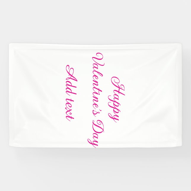 Banderoles Joyeuse Saint-Valentin texte rose nom message (Horizontal)