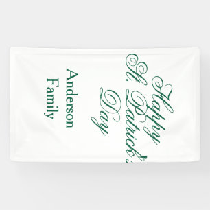 Banderoles Joyeuse St. Patrick famille nom vert sminimal