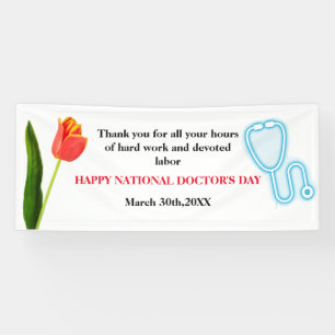 Banderoles Joyeuse tulipe et stéthoscope de jour des médecins