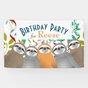 Banderoles Joyeuses fêtes d'anniversaire avec des cascades t