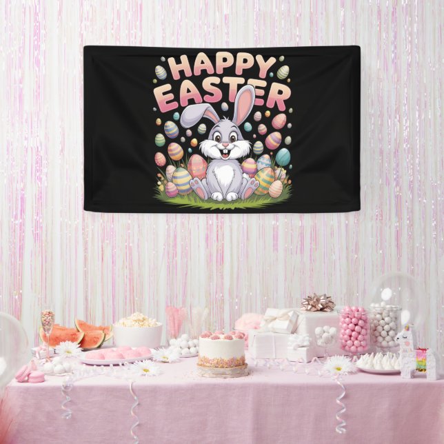 Banderoles Joyeuses Pâques 2025  Œufs Lapin Mignon (Fête)