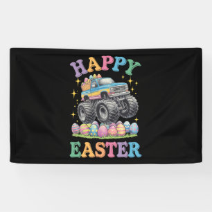 Banderoles Joyeuses Pâques Drôle de Monster Truck Écrase des