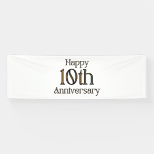 Banderoles Joyeux 10e anniversaire 2.5x8 Vinyl Banner