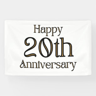 Banderoles Joyeux 20e anniversaire 2.5x4 Vinyl Banner