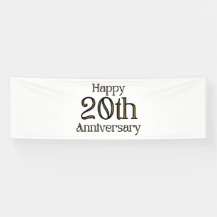 Banderoles Joyeux 20e anniversaire 2.5x8 Vinyl Banner