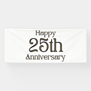 Banderoles Joyeux 25e anniversaire 2.5x6 Vinyl Banner
