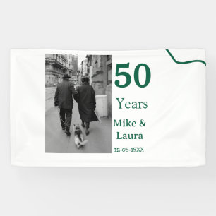 Banderoles Joyeux 50e anniversaire nom couple date mariage