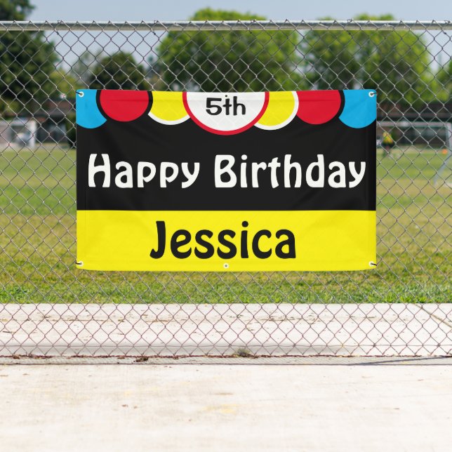 Banderoles Joyeux 5e anniversaire Jessica (En situation)