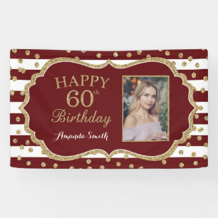Banderoles Joyeux 60e anniversaire Banner Bourgogne et Gold P