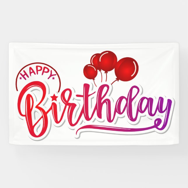Banderoles Joyeux anniversaire (Horizontal)