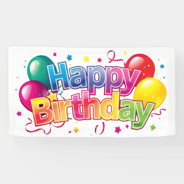 Banderoles Joyeux anniversaire (Horizontal)