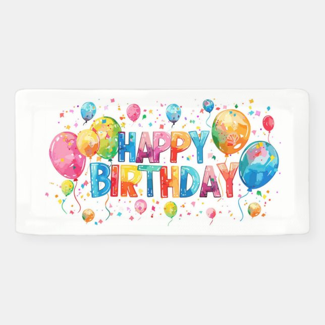 Banderoles Joyeux anniversaire (Horizontal)