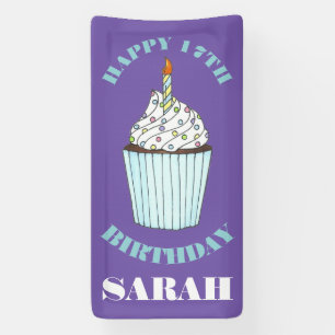 Banderoles Joyeux Anniversaire Bleu Cupcake Sprinkles Frostin