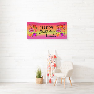 Banderoles Joyeux Anniversaire brillant coloré Doux joyeux