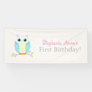 Banderoles Joyeux Anniversaire Chouette Douce