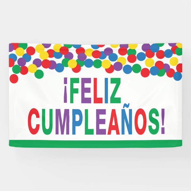 Banderoles Joyeux anniversaire de Feliz Cumpleaños (Horizontal)