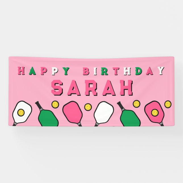 Banderoles Joyeux anniversaire de Pickleball (Horizontal)