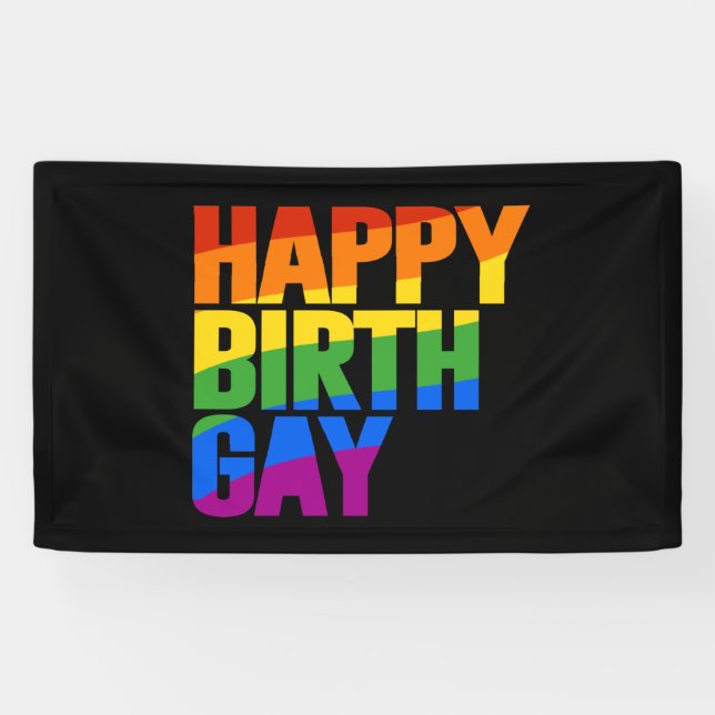 Banderoles Joyeux anniversaire gay (Horizontal)
