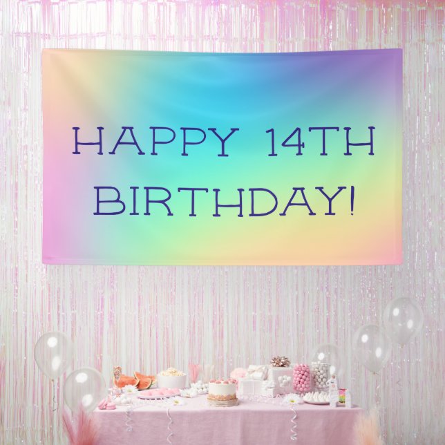 Banderoles Joyeux anniversaire ! Gradient souple et coloré (Fête)