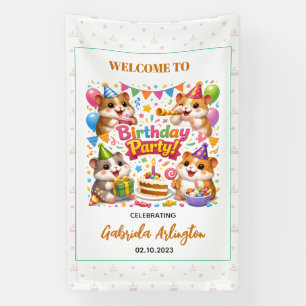 Banderoles Joyeux Anniversaire Hamster Mignon Hamster pour