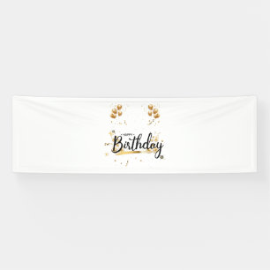 Banderoles Joyeux Anniversaire Or 2.5x8 Vinyl Banner