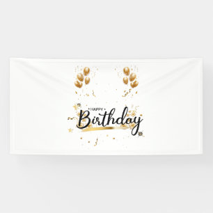 Banderoles Joyeux Anniversaire Or 4x8 Vinyl Banner