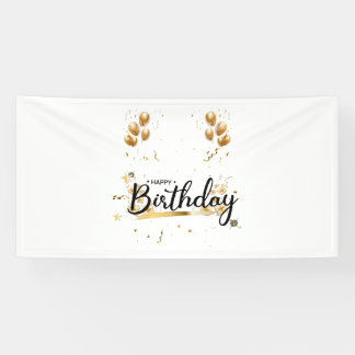 Banderoles Joyeux Anniversaire Or 4x8 Vinyl Banner