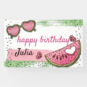 Banderoles Joyeux anniversaire personnalisé Watermelon été