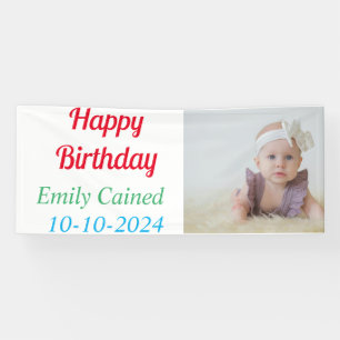 Banderoles Joyeux Anniversaire Photo Bougies colorées
