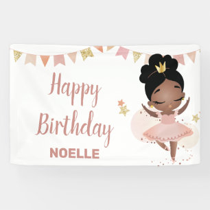 Banderoles Joyeux anniversaire ! Princesse noire Ballerina