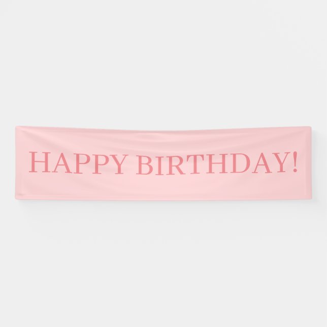 Banderoles Joyeux Anniversaire Rose Pâle (Horizontal)