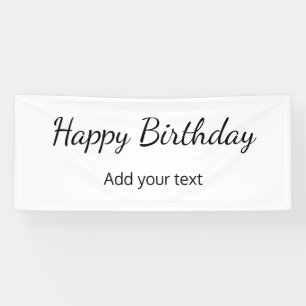 Banderoles joyeux anniversaire simple minimal ajoutez votre t