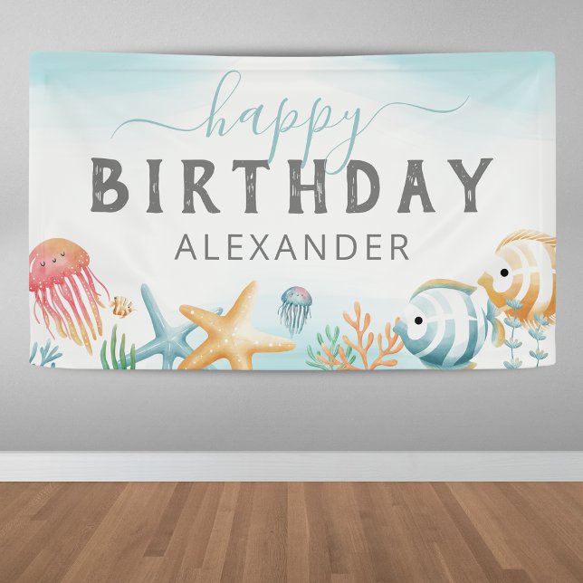 Banderoles Joyeux Anniversaire Sous l'Océan (Créateur téléchargé)
