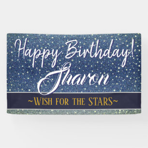 Banderoles Joyeux anniversaire   Stars Sky Blue Galaxy