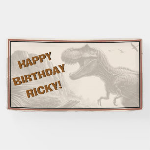 Banderoles JOYEUX ANNIVERSAIRE T-rex Dinosaur