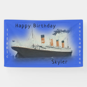 Banderoles Joyeux anniversaire Titanic Nom du navire Marine B