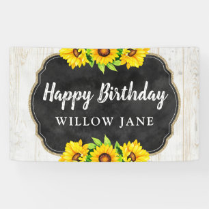 Banderoles Joyeux Anniversaire Tournesol & Décoration de Fête