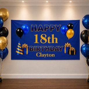 Banderoles Joyeux Anniversaire Tout Âge Bleu