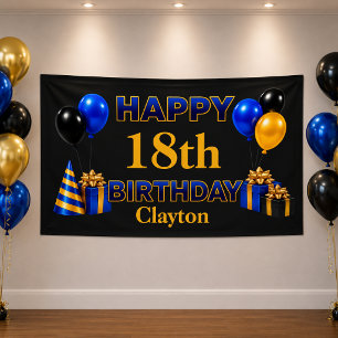 Banderoles Joyeux Anniversaire Tout Âge Noir