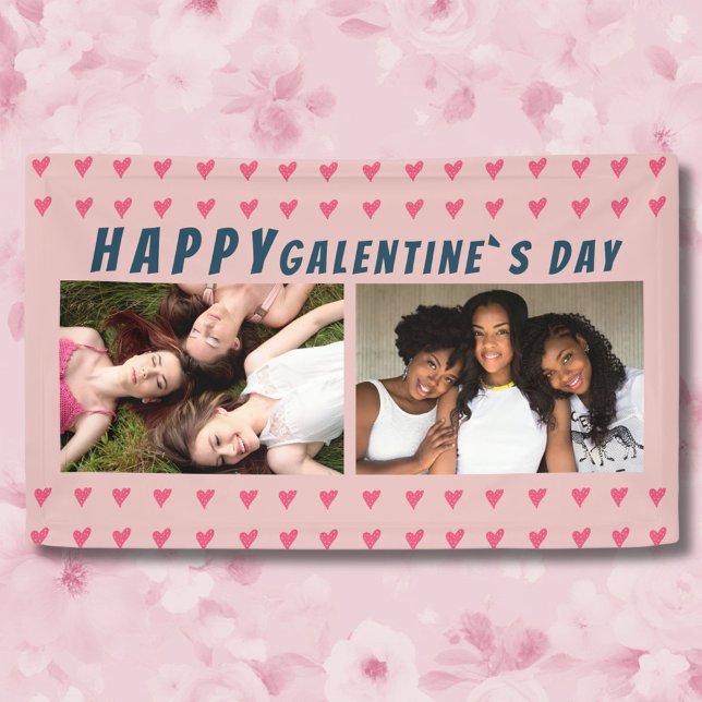 Banderoles Joyeux Galentine`s Day Pink Heart Friend 2 Photo (Créateur téléchargé)