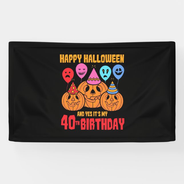 Banderoles Joyeux Halloween 40e anniversaire (Horizontal)